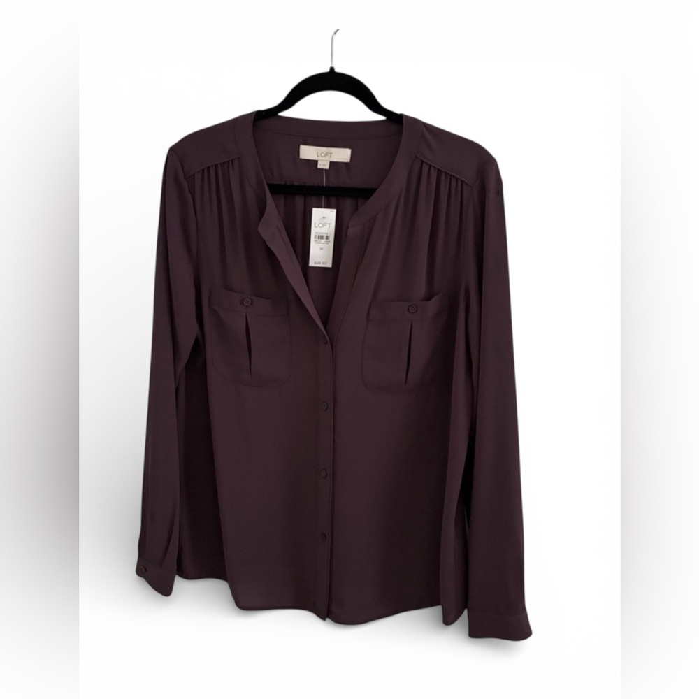 New LOFT Women’s Collarless Utility Blouse